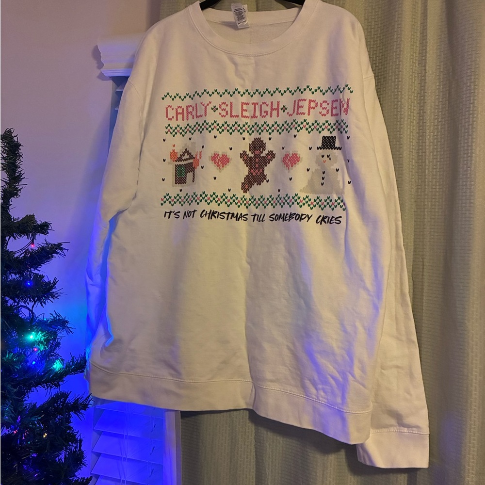 White Christmas Sweatshirt Carly Rae Jepsen Merch 2020 NWOT